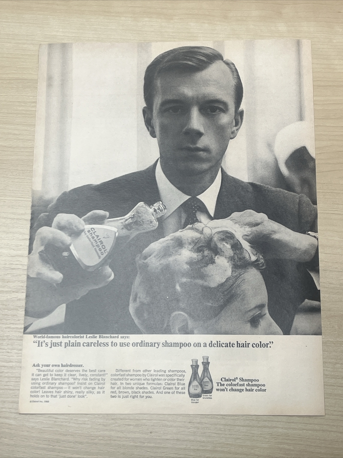 Clairol Shampoo Colorfast 1966 Vintage Print Ad Life Magazine