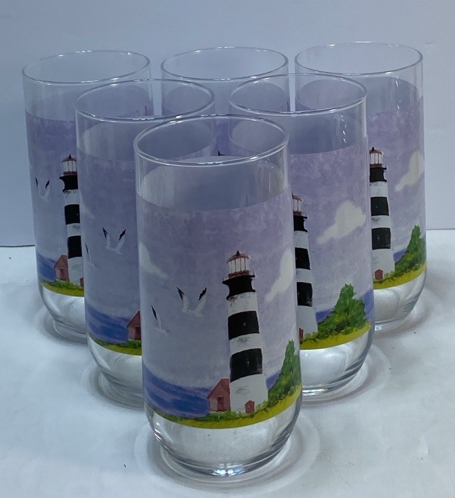 Lot Of 6 Thomson Lighthouse 16 Oz Tumblers 4083429
