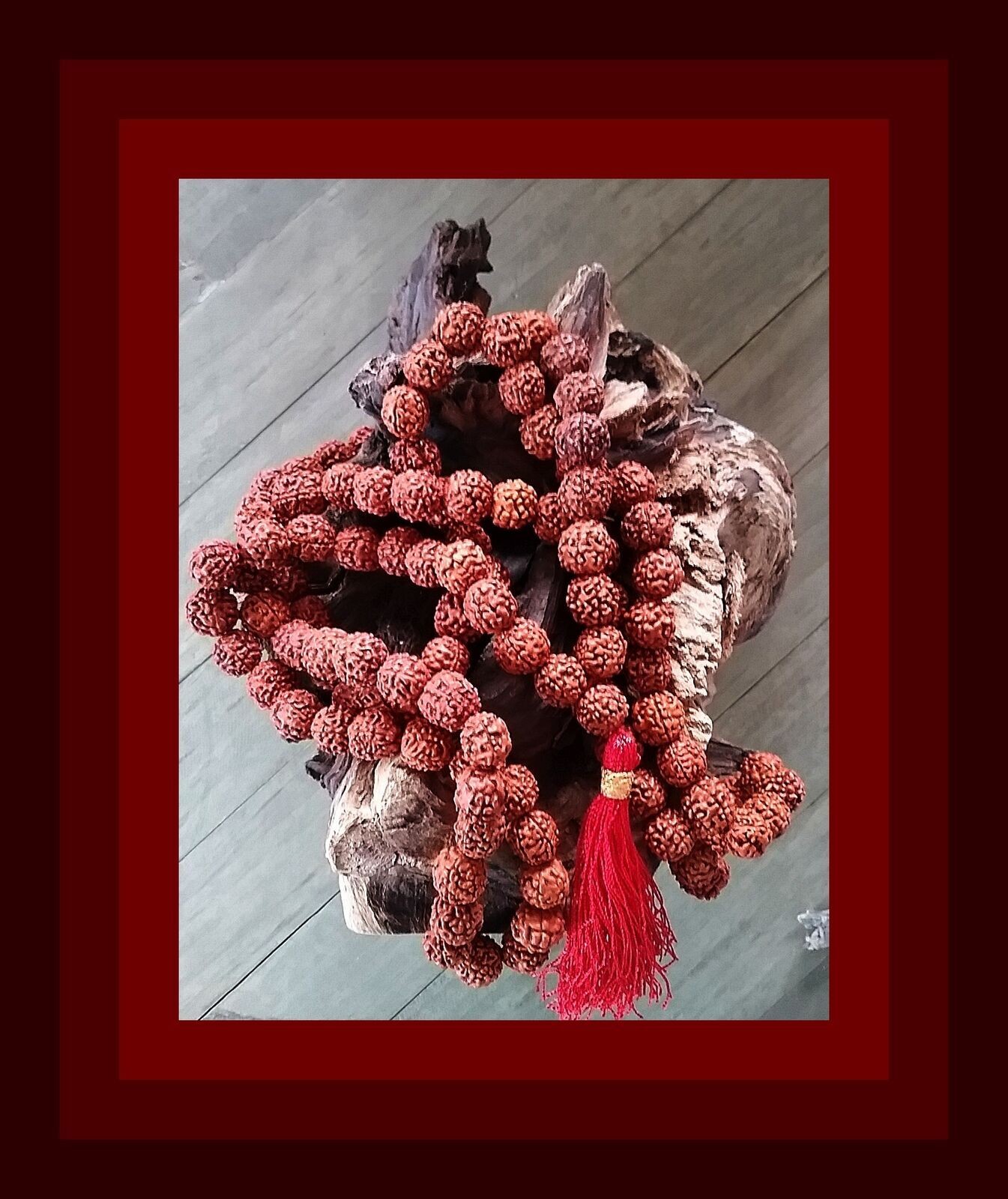HUGE 46″ RUDRAKSHA RUDRAKSH JAPA MALA ROSARY 108+1 11MM MEDITATION PRAYER BEADS