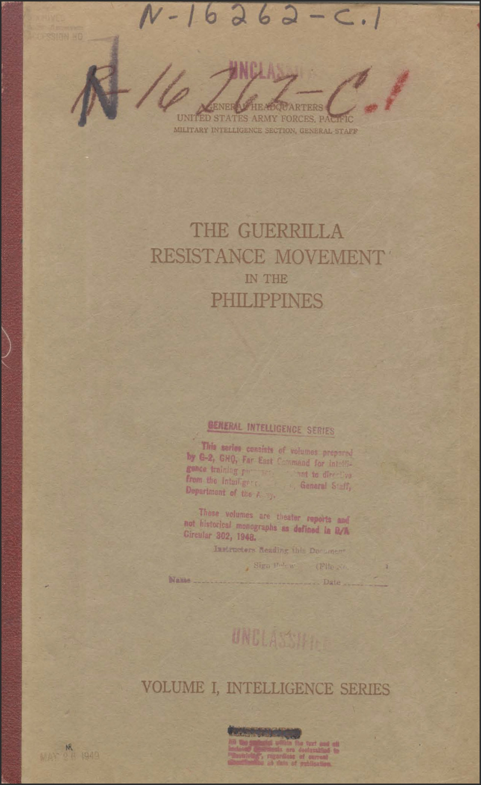 552 Page Guerrilla Resistance Movement Philippines Vol 1 & Appendices on Data CD