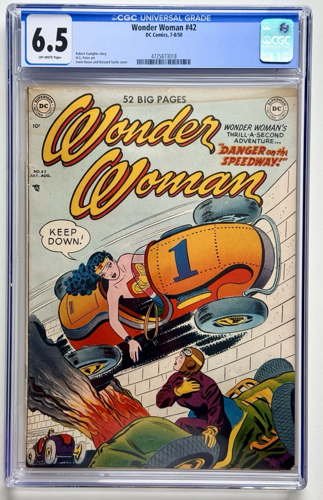 WONDER WOMAN 42 * CGC 6.5 * 1950 DC COMIC * Golden Age * FRESH CASE 👀 🔥