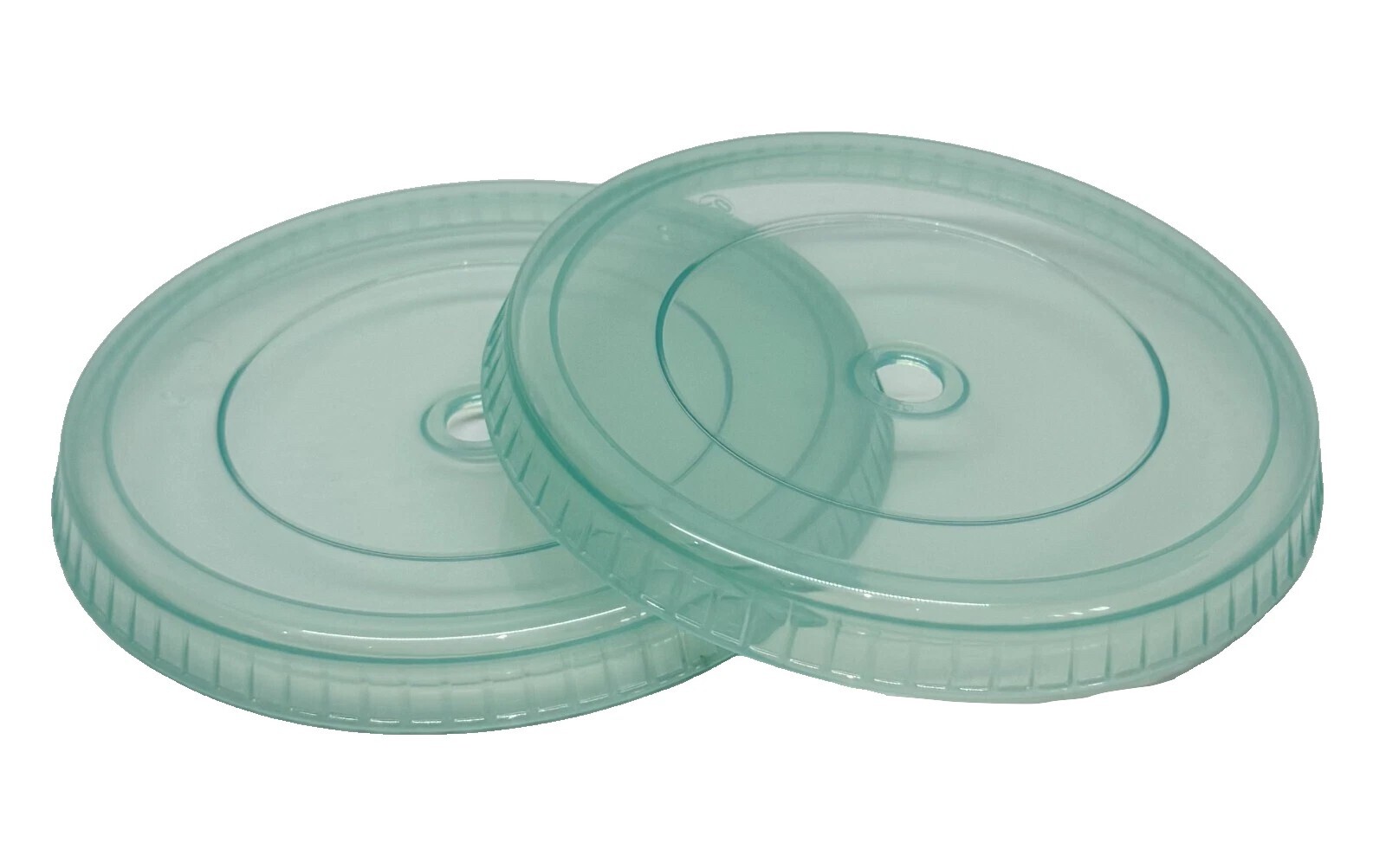2pk Starbucks 24oz Venti Reusable Cold Cup Lids Transparent Teal Mint Green