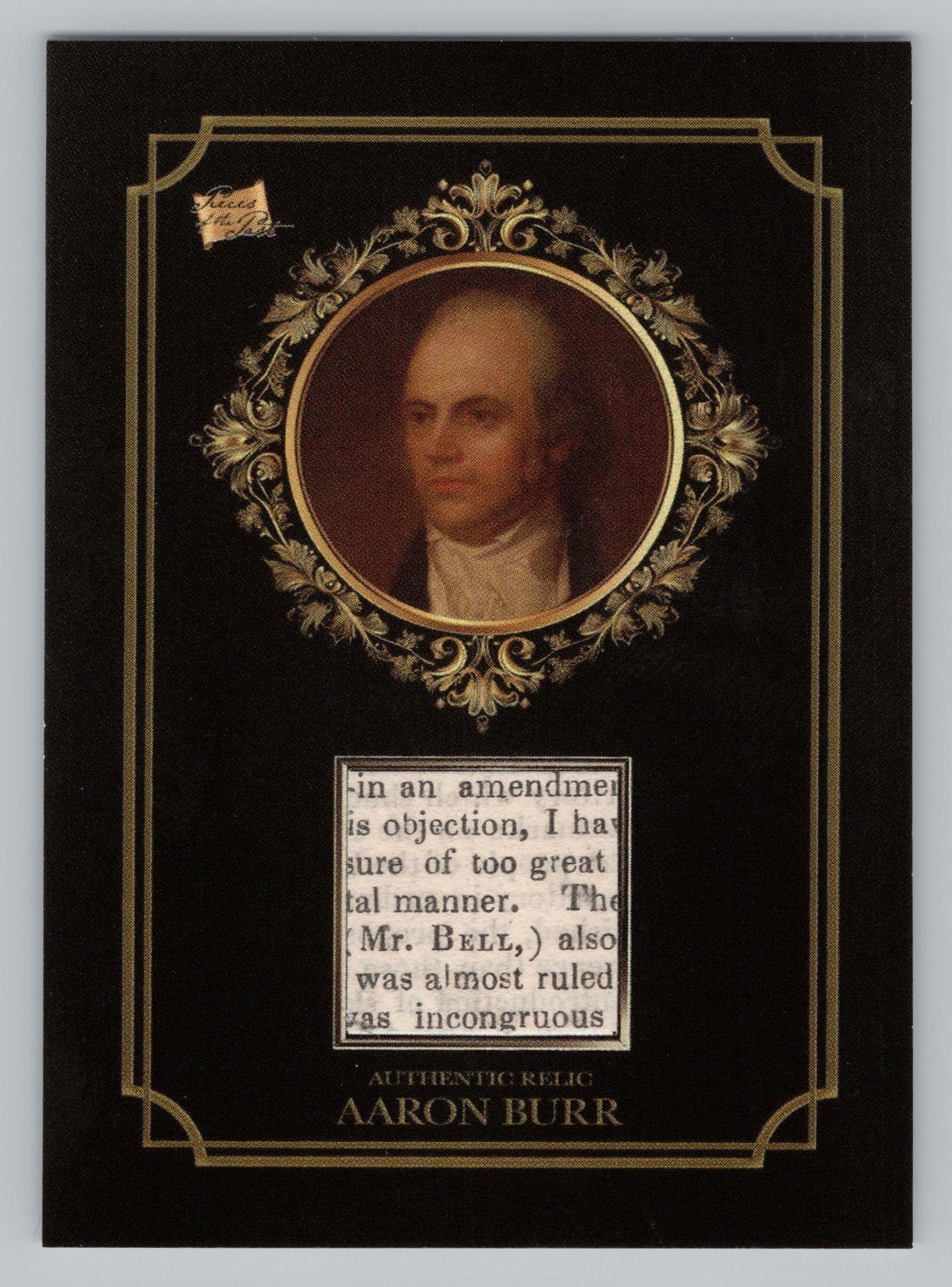 Pieces Of The Past 2024. Aaron Burr Relic Card #R-AB. Super Products Inc.