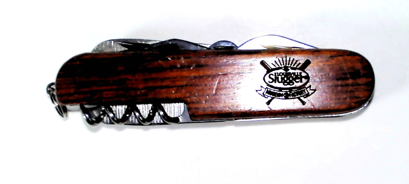 Multi-tool Pocket Knife Stainless Steel Wood Handle Louisville Slugger Gabareli