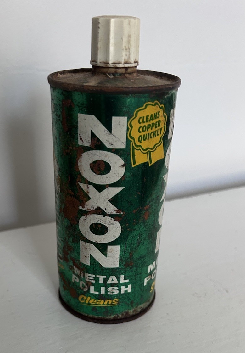 HTF! VINTAGE NOXON ALL PURPOSE METAL POLISH OLD CAN 1 DIGIT ZIP CODE JERSEY RARE