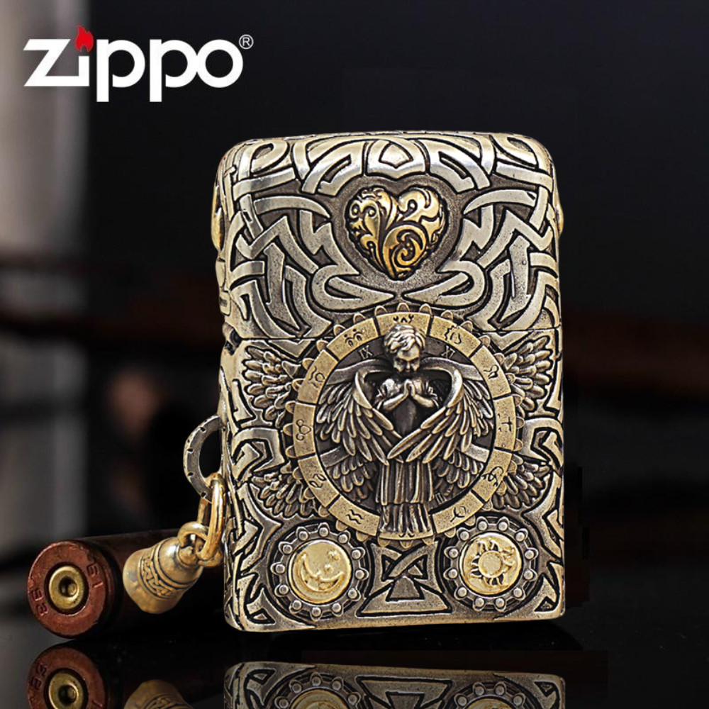 Jacket Angel Shell Seraphim Guardian Angel Wing Zippo Lighter Special Wooden Box