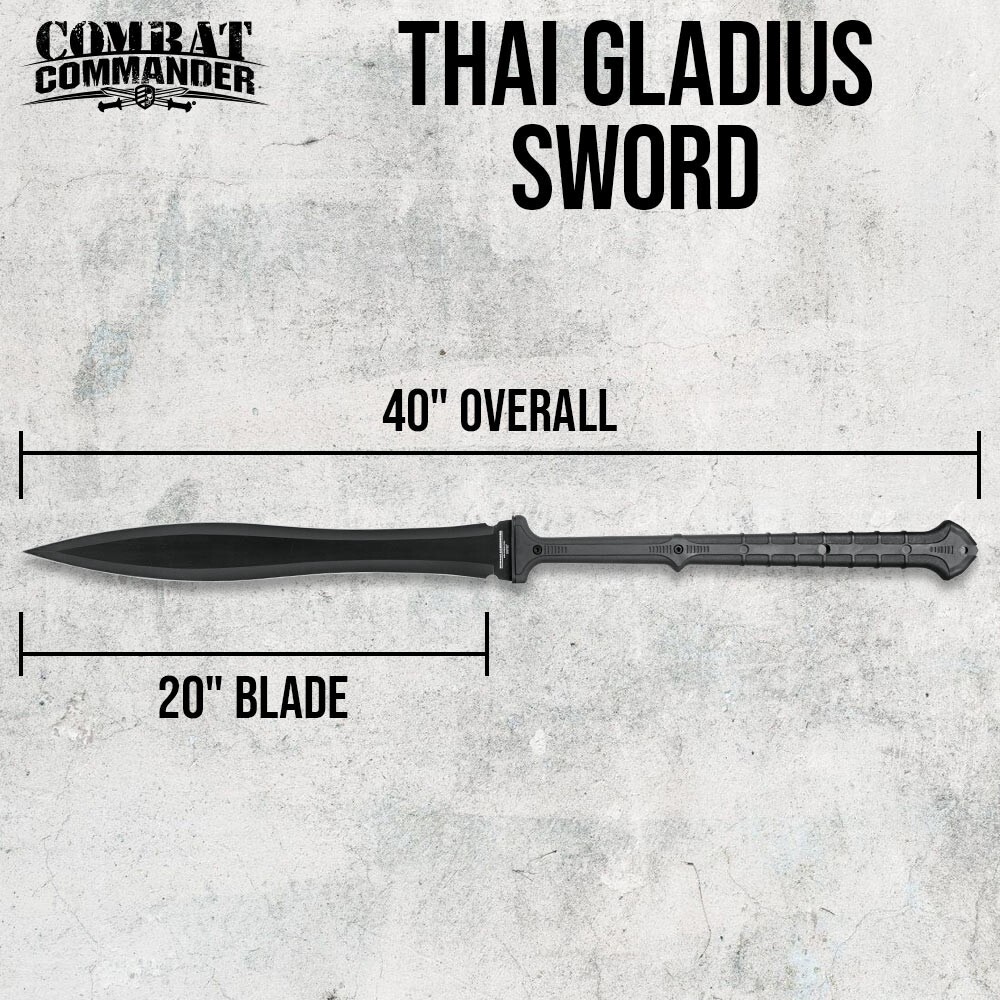 Combat Commander Thai Gladius Sword | Carbon Steel | Nylon Sheath | 40″ Overall