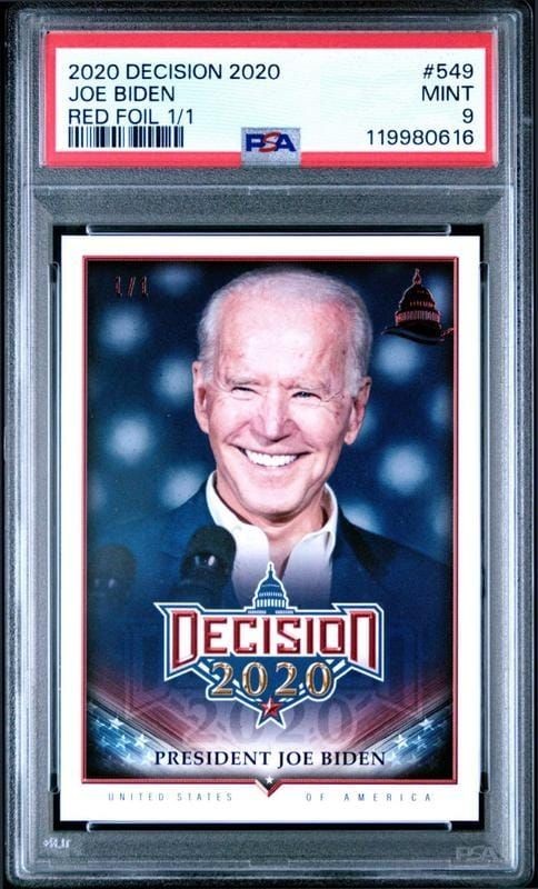 2020 Leaf Decision Capitol Red Foil Joe Biden #549 PSA 9