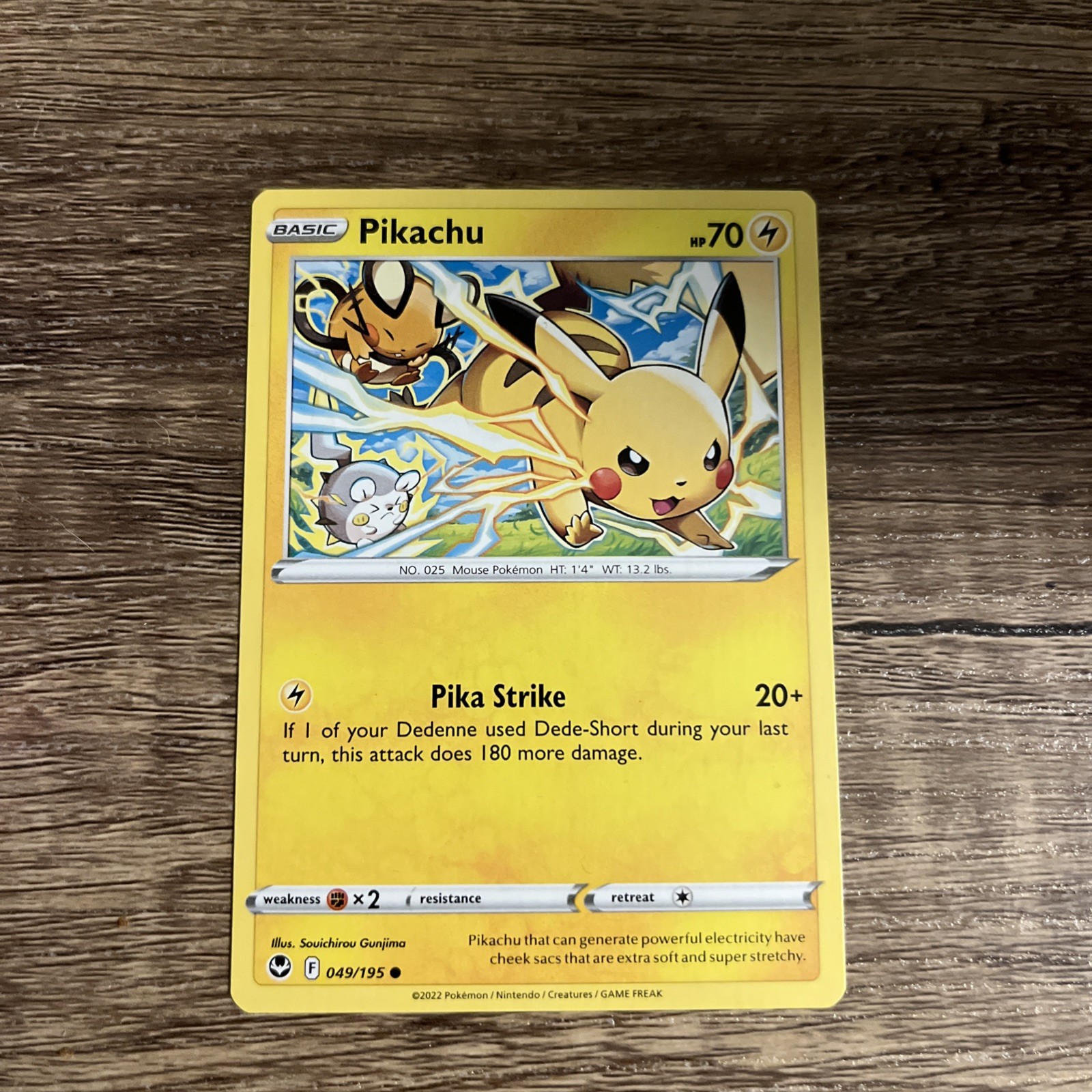 Pikachu 049/195 | Regular Non Holo | Silver Tempest | Pokemon TCG | NM