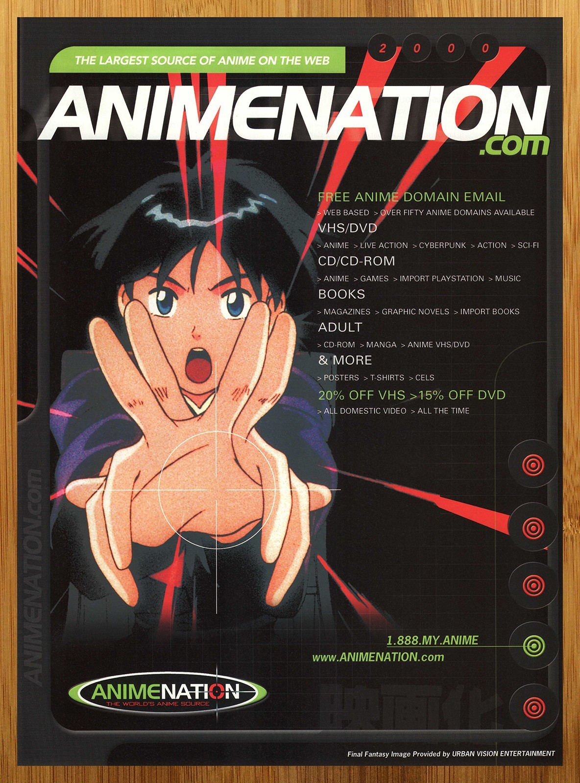 2000 Anime Nation Vintage Print Ad/Poster Final Fantasy Manga DVD VHS Video Art