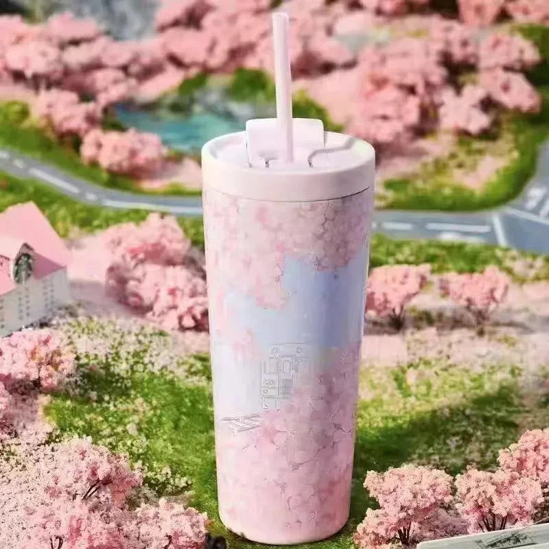 Starbucks 2025 China Sakura Pink 24oz SS Straw Tumbler