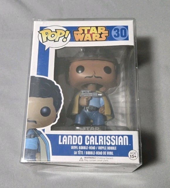 Rare Funko Pop! Star Wars Lando Calrissian #30 Vaulted Blue Box & Pop Protector