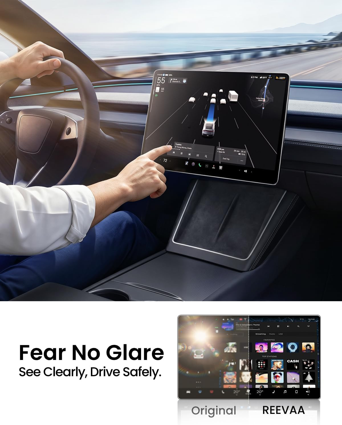 2026 Tesla Model Y Premium & Performance Screen Protector [Anti-Glare & No Finge