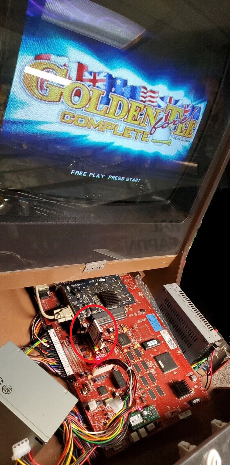 Golden Tee Fore 2006 Complete, IDE Compact Flash Drive, Red or Green PCB Board