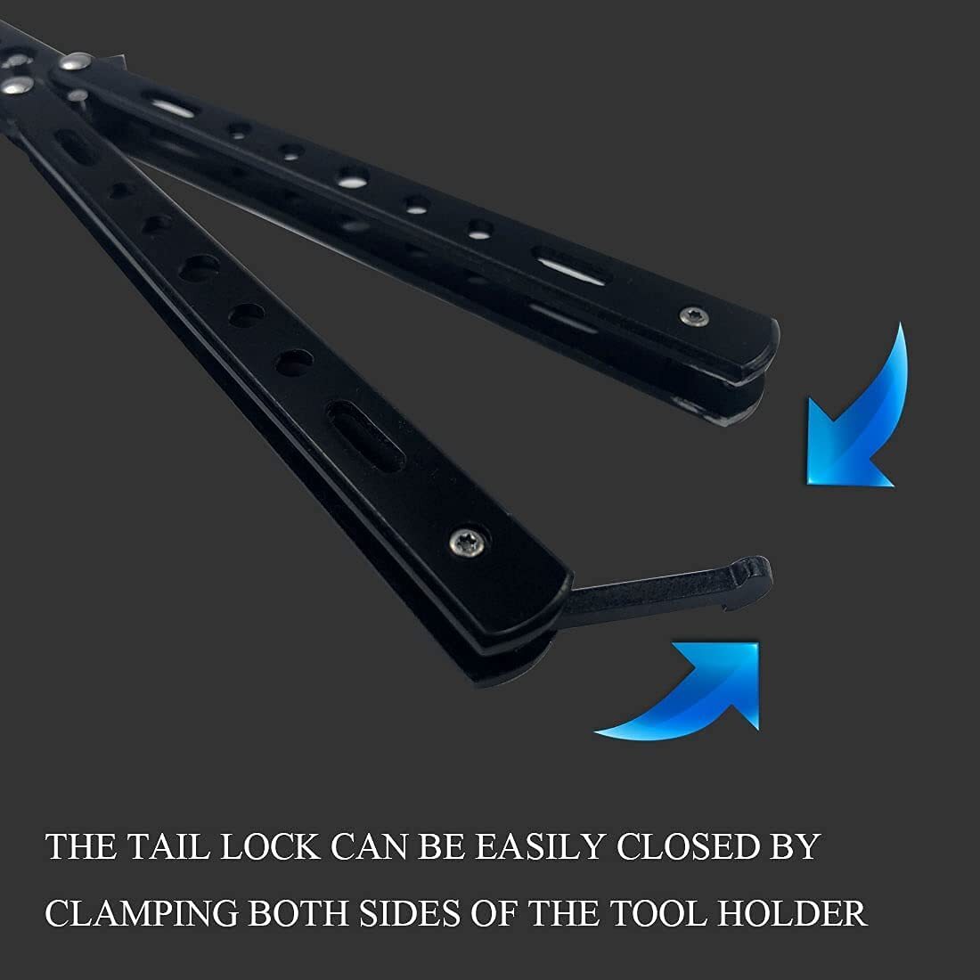 Butterfly Trainer Knife Practice Balisong Dull Training Tool Metal Black Silver
