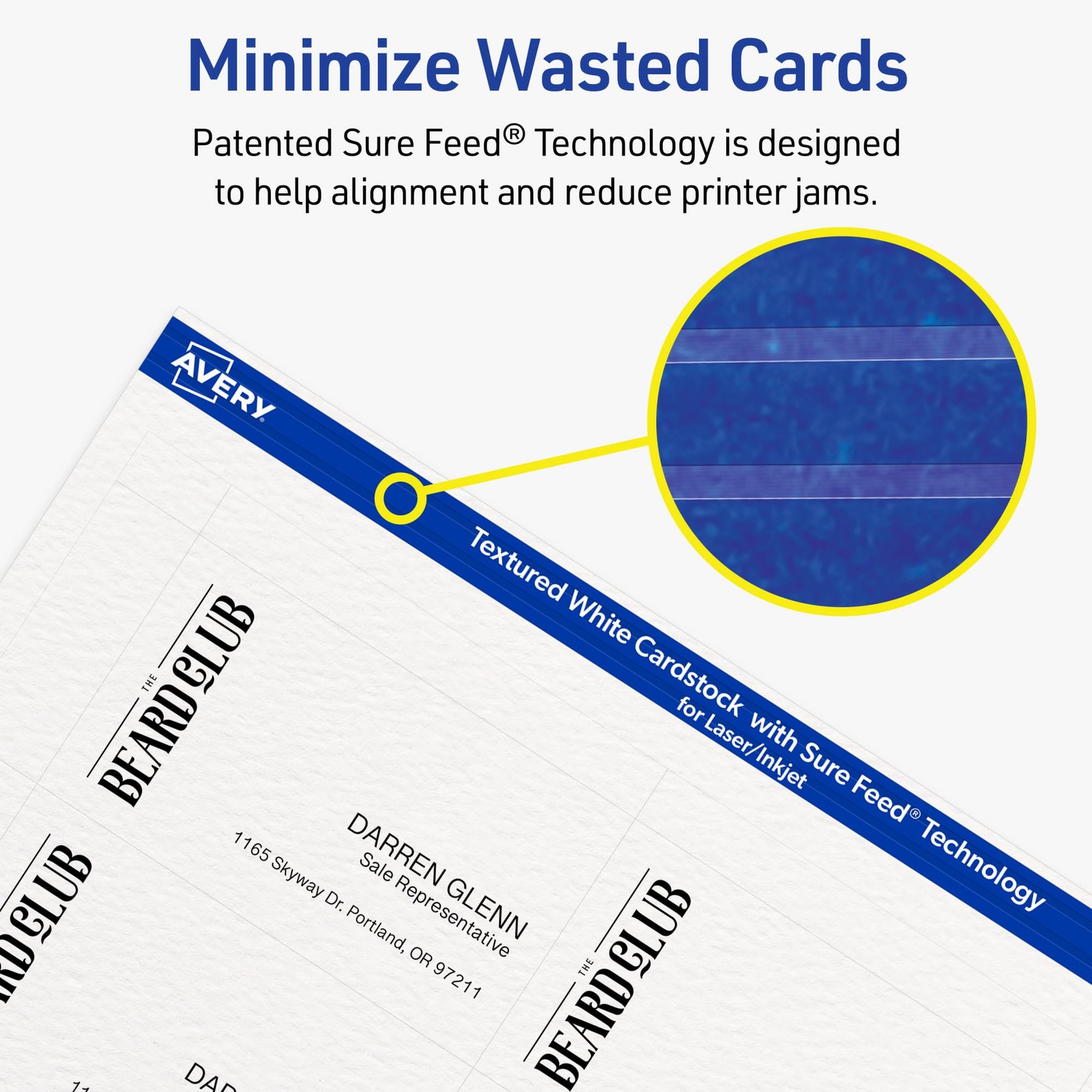 Avery Printable Rectangle Business Cards Sure Feed Technology 2 X 3.5 Textured