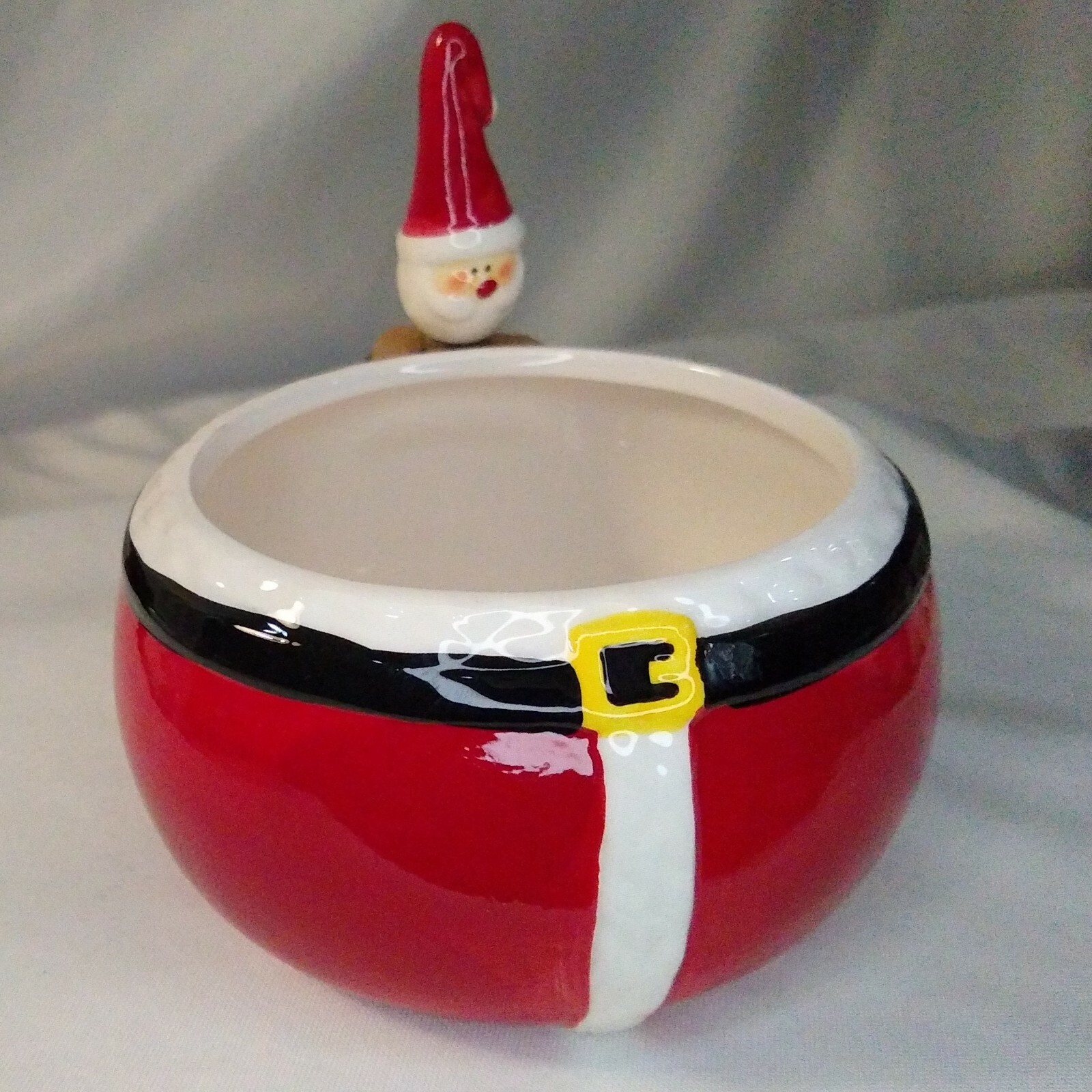 Santa Shaped Dip Bowl with Santa Spread Knife by Dolgencorp Inc. Hand Wash Only