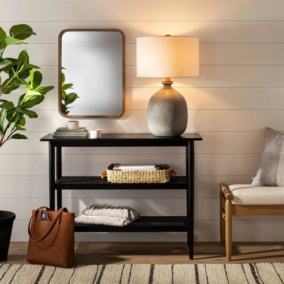 Resin Table Lamp Gray (Includes LED Light Bulb) – Hearth & Hand