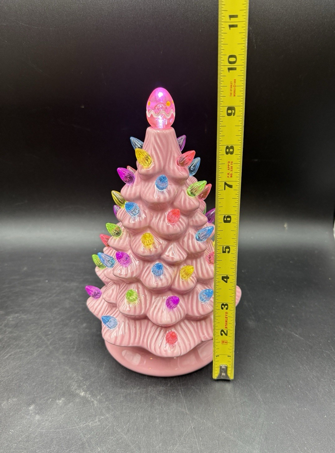 Large 10″ Easter Egg Pink Lighted Christmas Tree w/ Timer