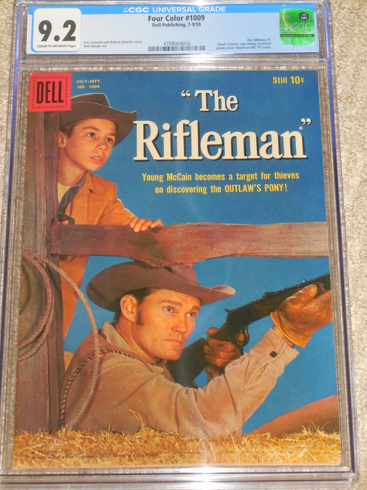 1959 Dell Four Color FC #1009 The Rifleman #1 CGC 9.2 NM-