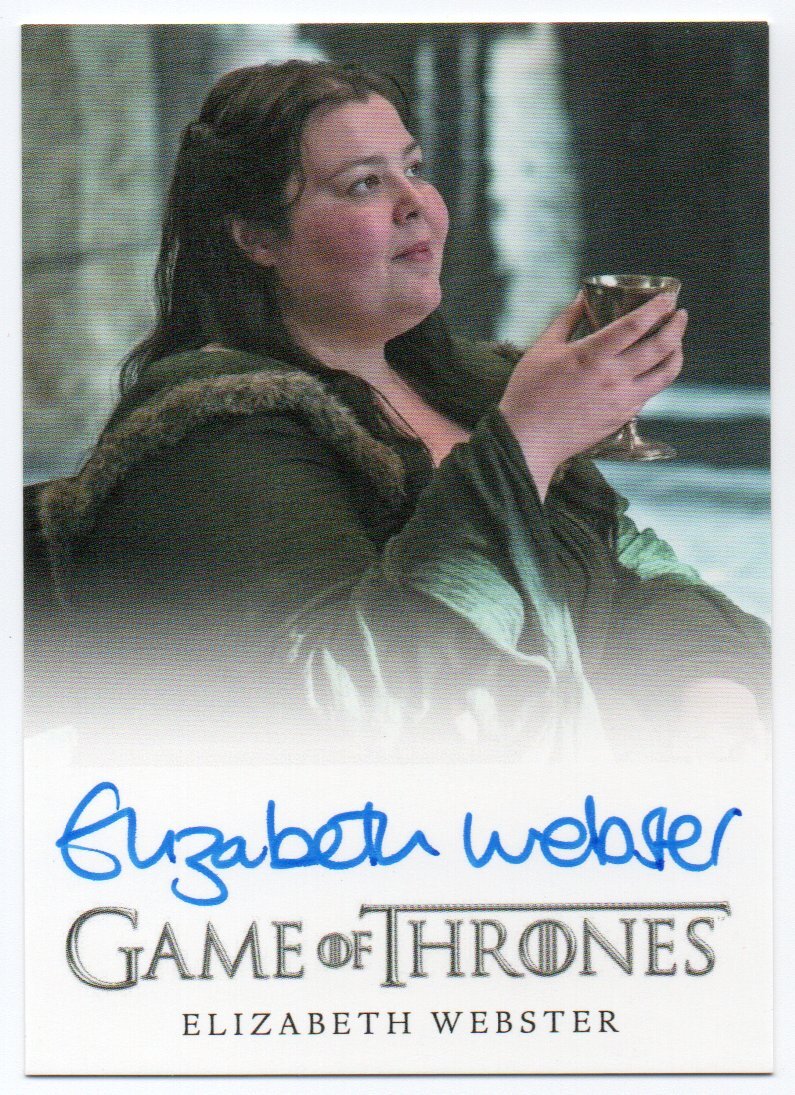 2016 Game of Thrones Season Five Full Bleed Autographs Elizabeth Webster