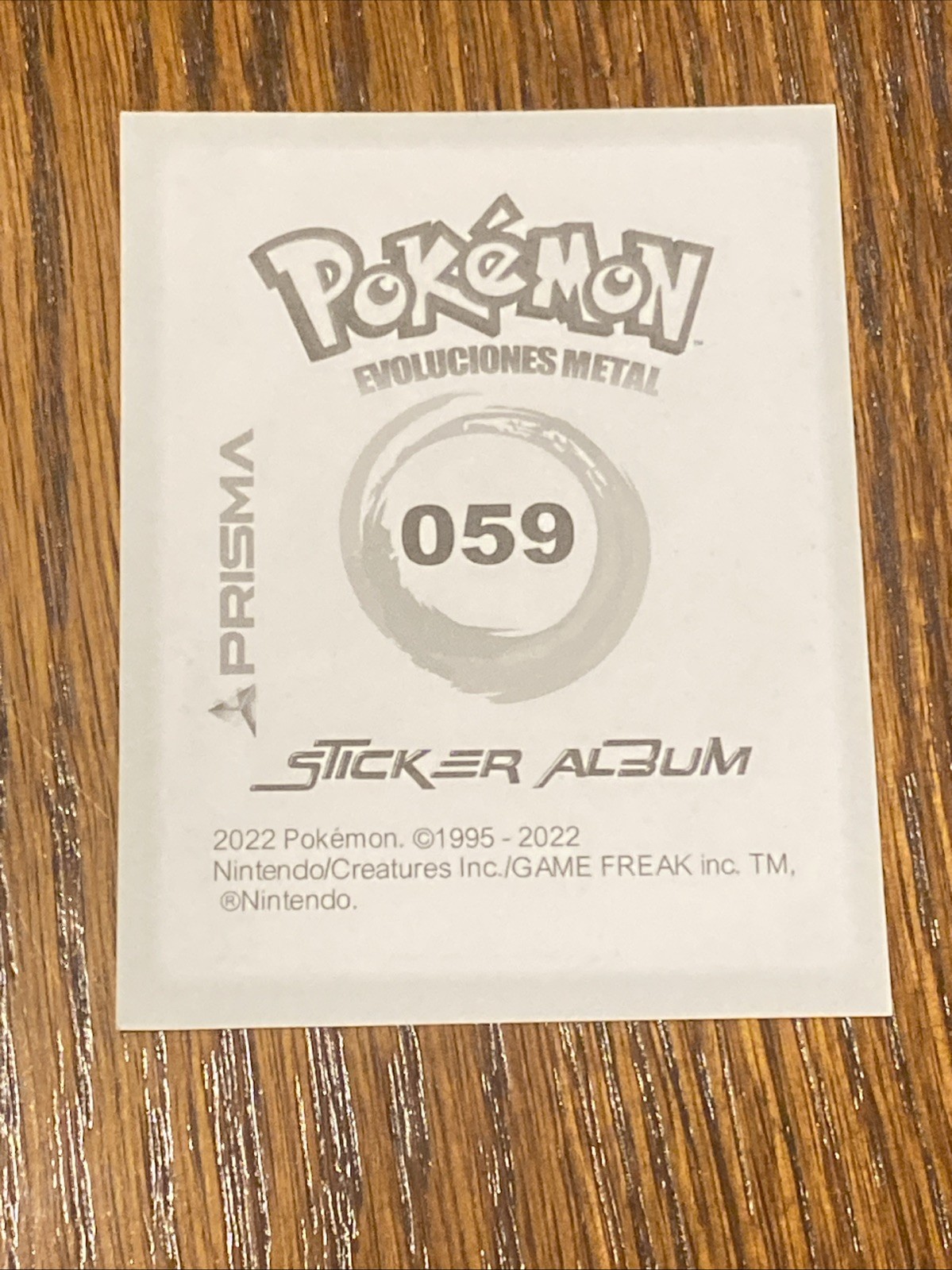 Pokemon Arcanine #059 2022 Evoluciones Metal Blue Prisma Sticker Card