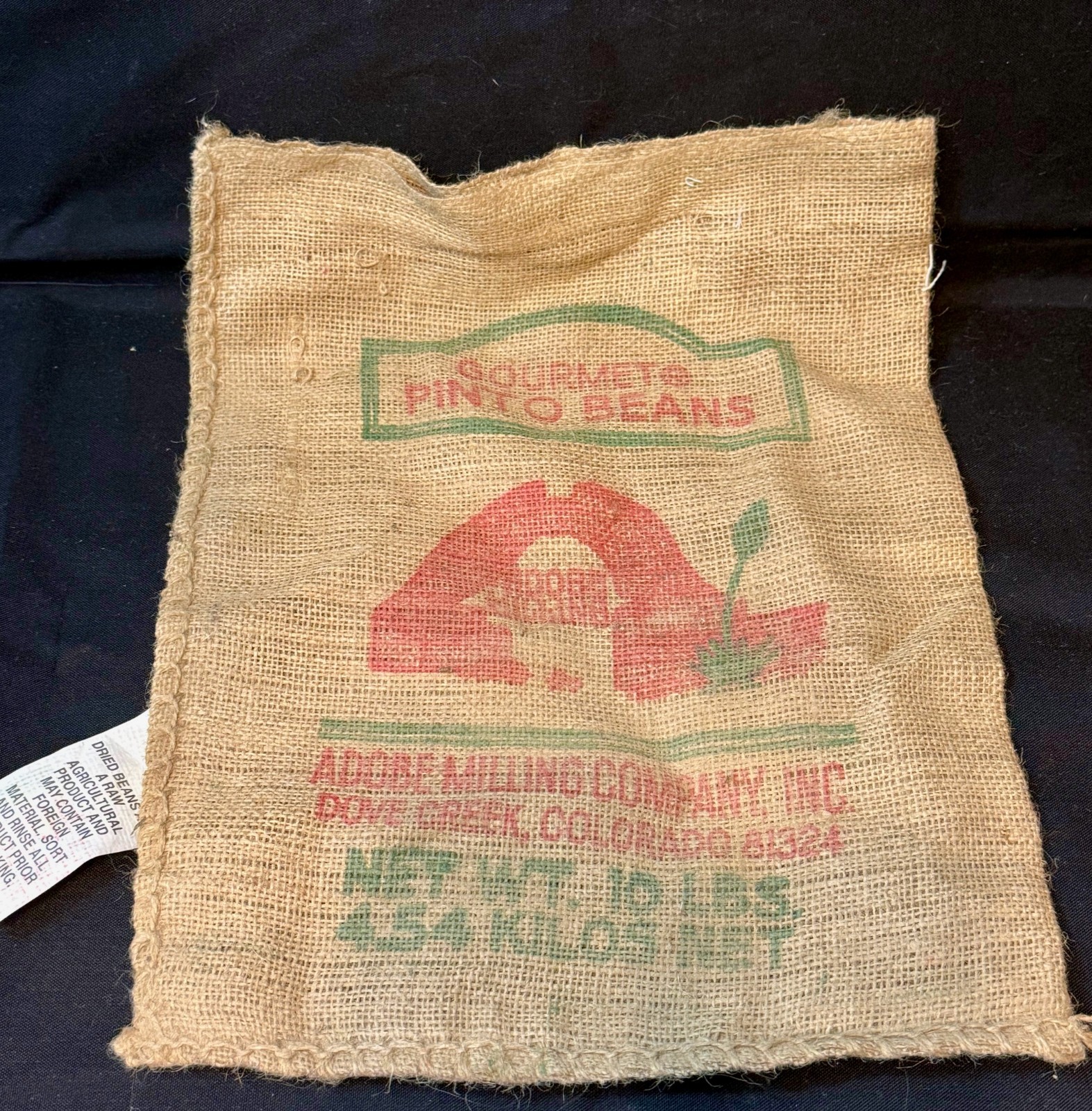 Adobe Milling Co., Gourmet Pinto Beans, Burlap Sack