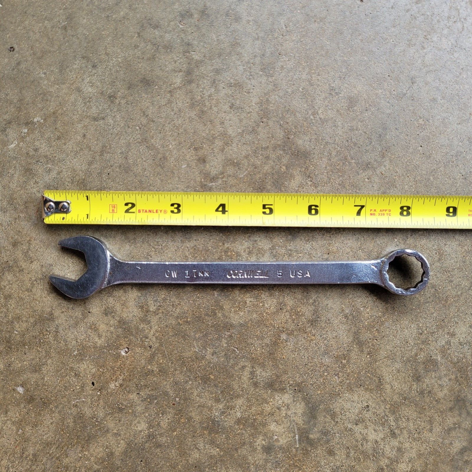 Cornwell Combination Metric Wrench, 12 point, 17mm, Made in USA, PN CW17MM