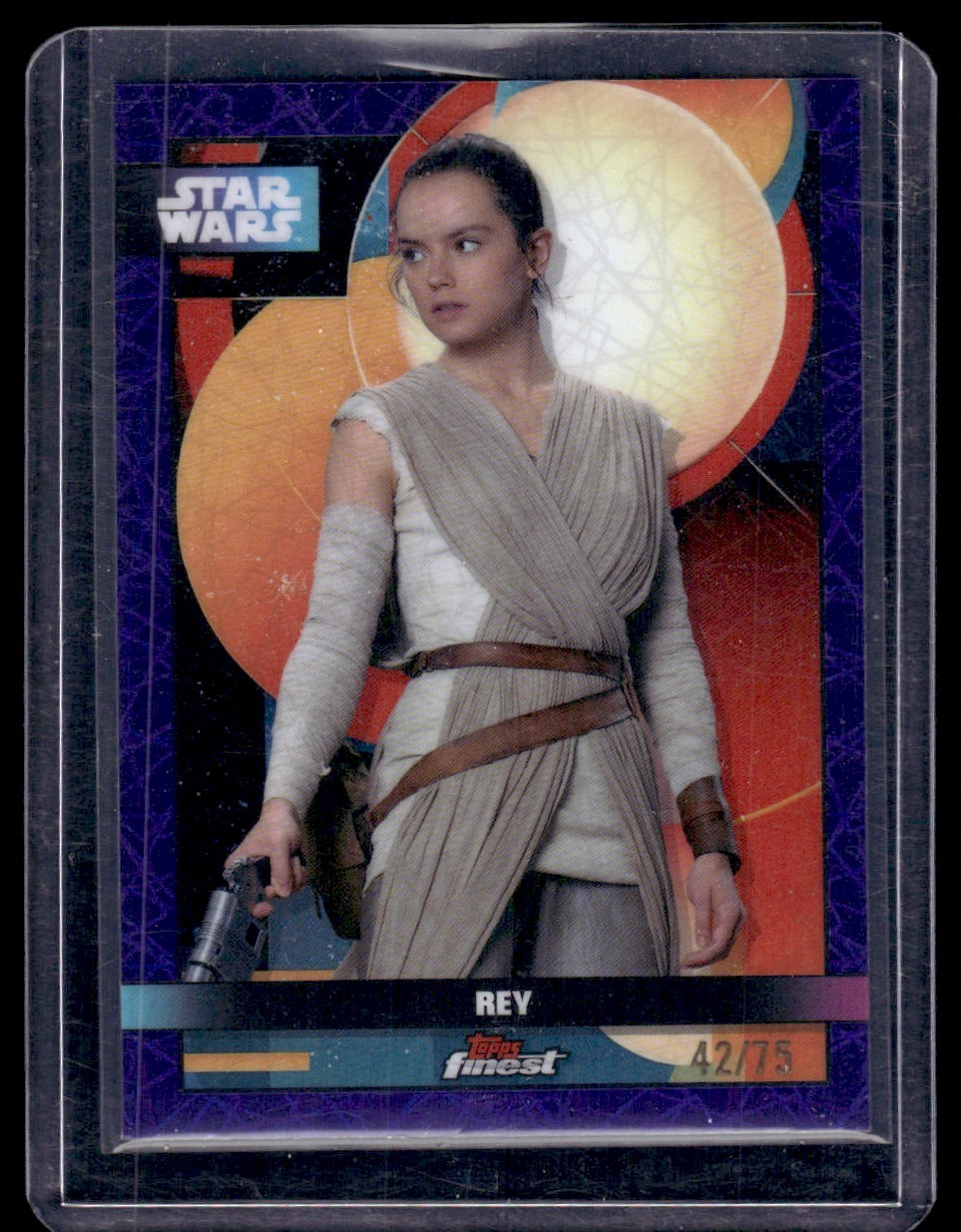 2025 Topps Star Wars Finest Purple Lazer Rey 42/75 #F-30