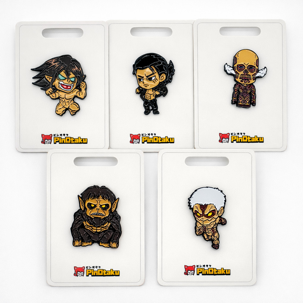 5x Attack on Titan Eren Yeager Attack Collosal Beast Armored Enamel Pin Set