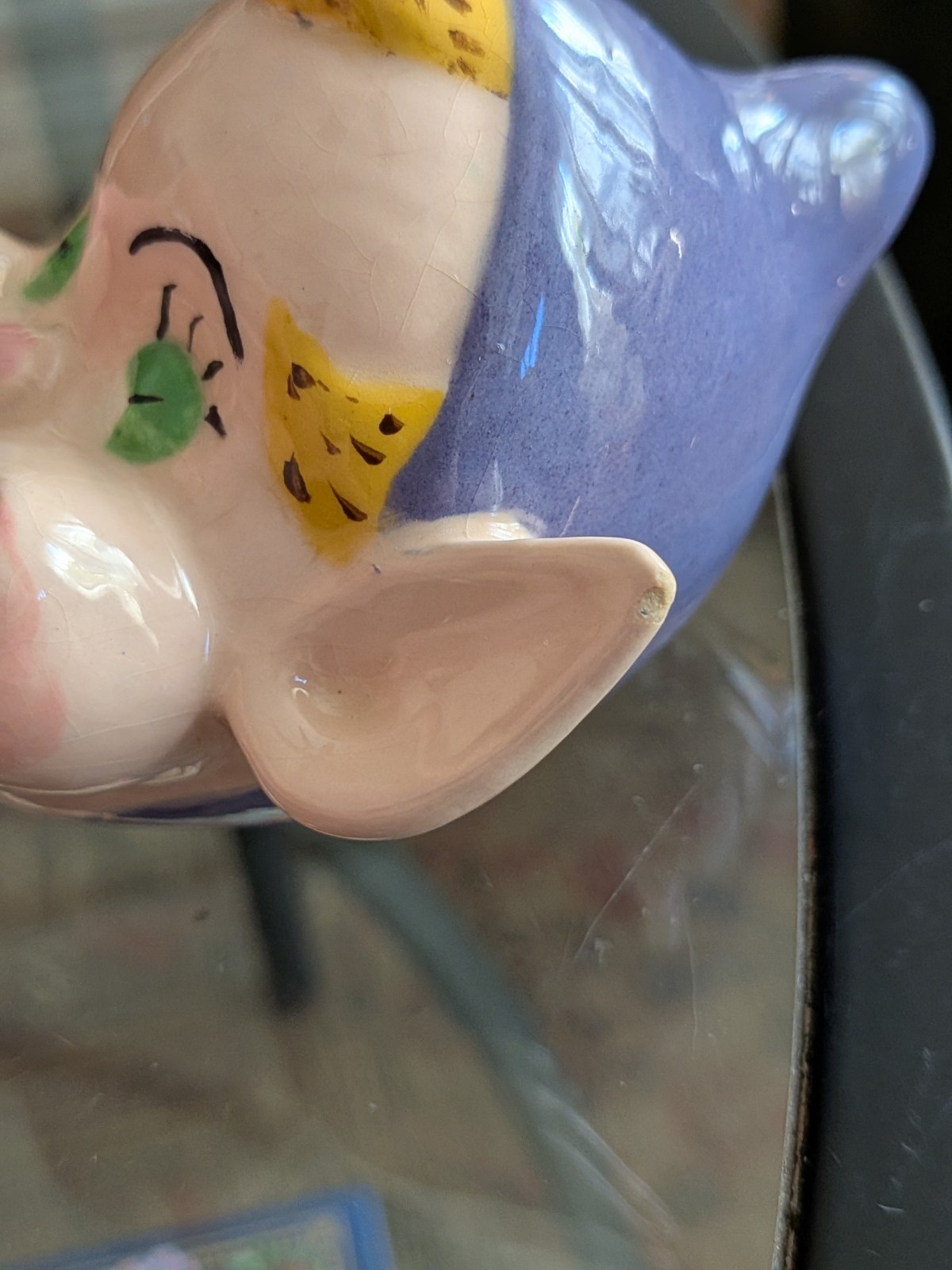 Vtg Porcelain Clown Pixie Sprite Elf Ashtray 50s Japan Kitsch Incense Burner Art