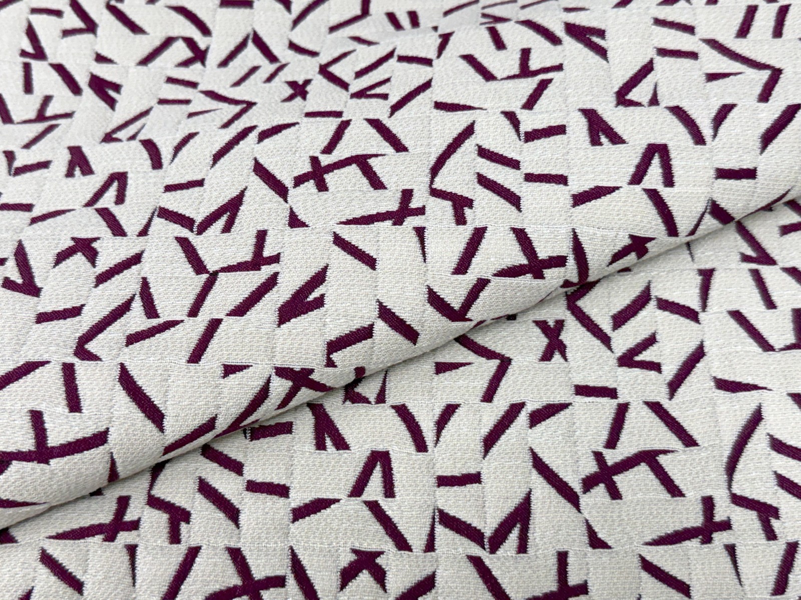 13.5 yds Sina Pearson Clip Alizarin Purple Geometric Jacquard Upholstery Fabric