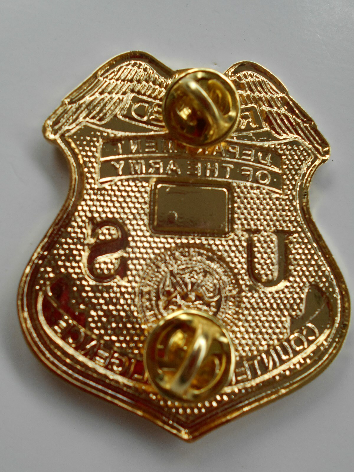 US Army COUNTERINTELLIGENCE (ACI) “RETIRED” full size Badge . With pins