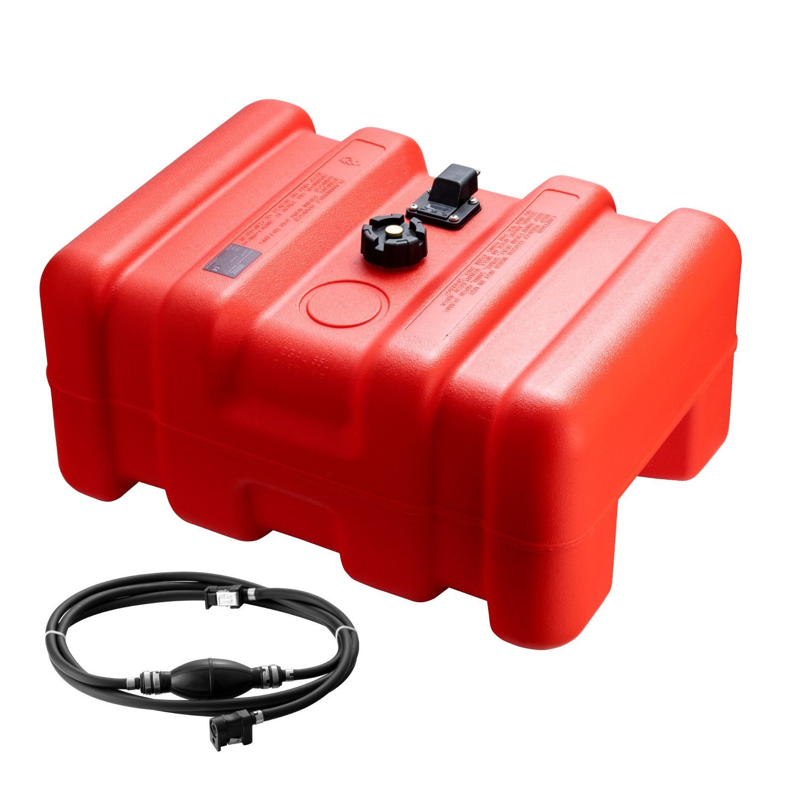 12Gal Portable Marine Tank, HDPE, 3m Hose, Red