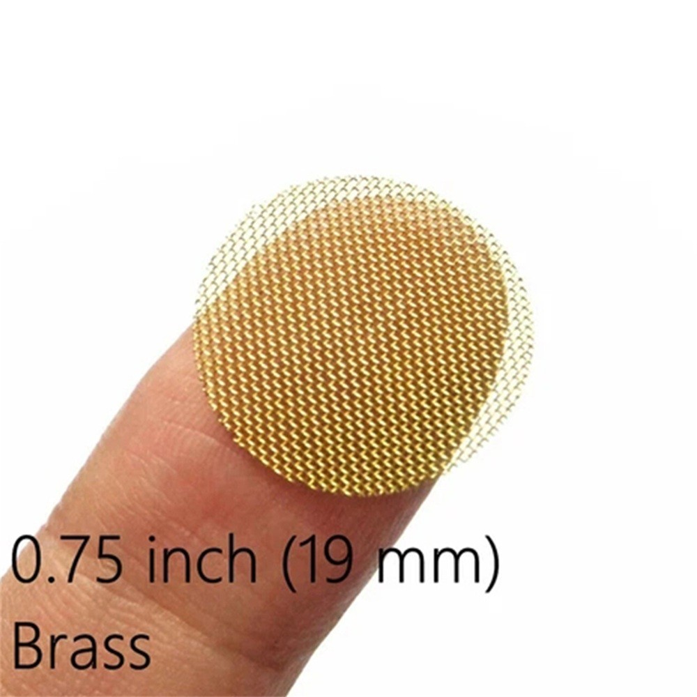 Wholesale 200pcs 3/4″ Pipe Screens Gold Brass Round Tobacco Smoking Pipe Filters