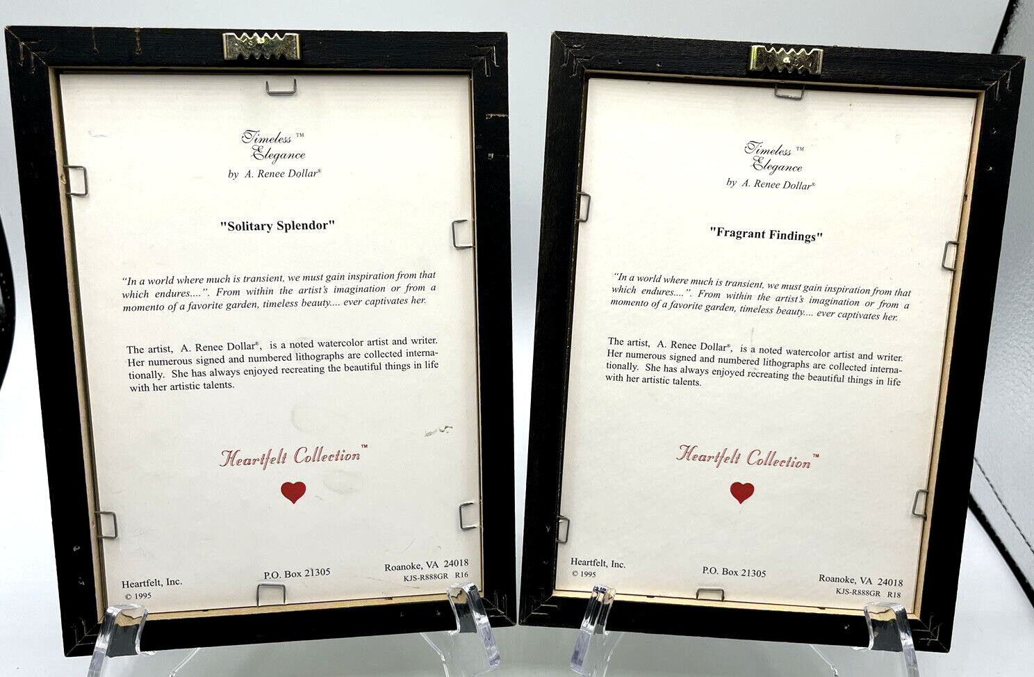 Timeless Elegance Signedby A Renee Dollar 1995 Heartfelt Collection Two Pictures