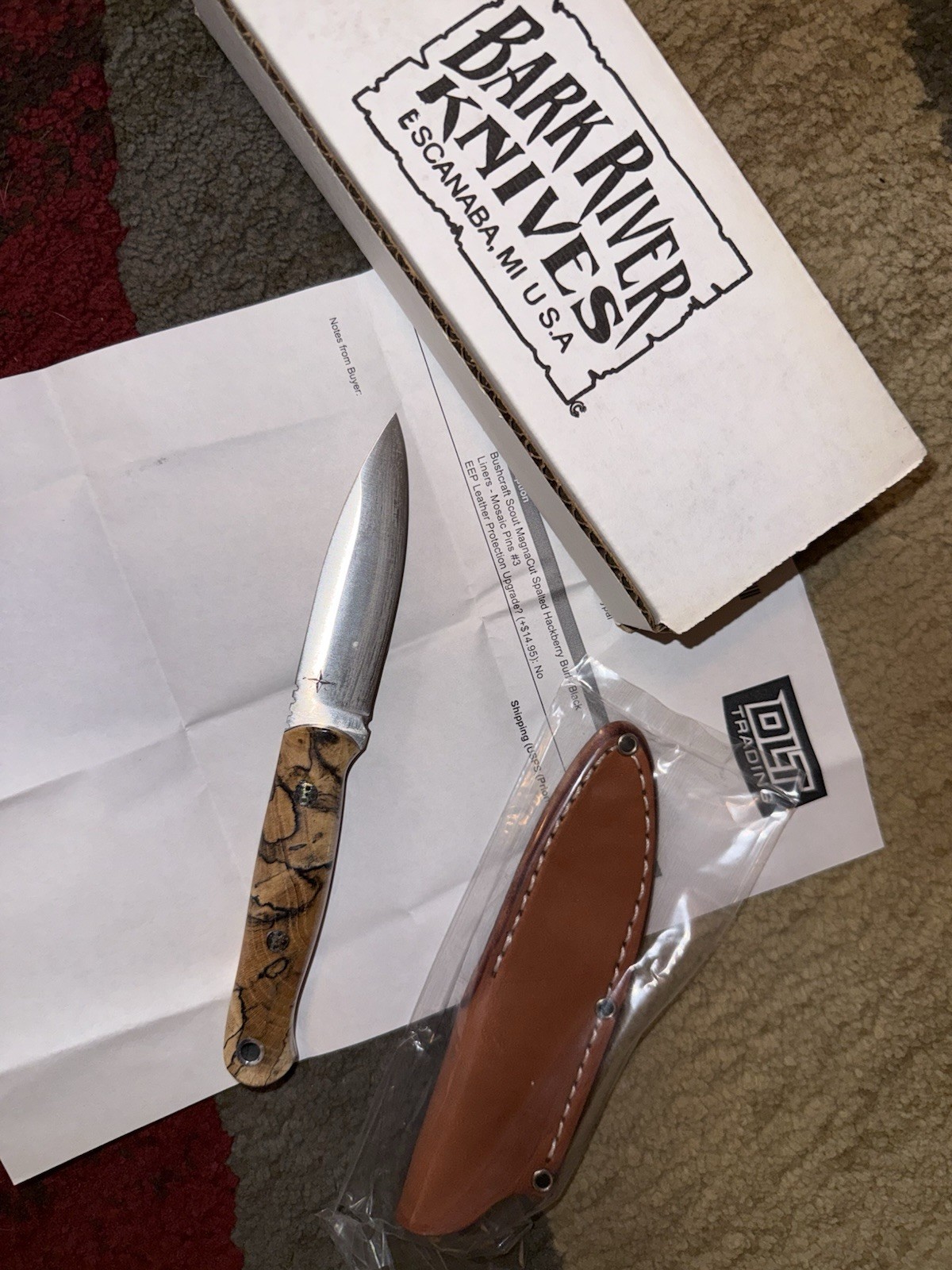 Bark River Fixed Blade Drop Point Plain Edge Full Tang w/ Sheath 2008