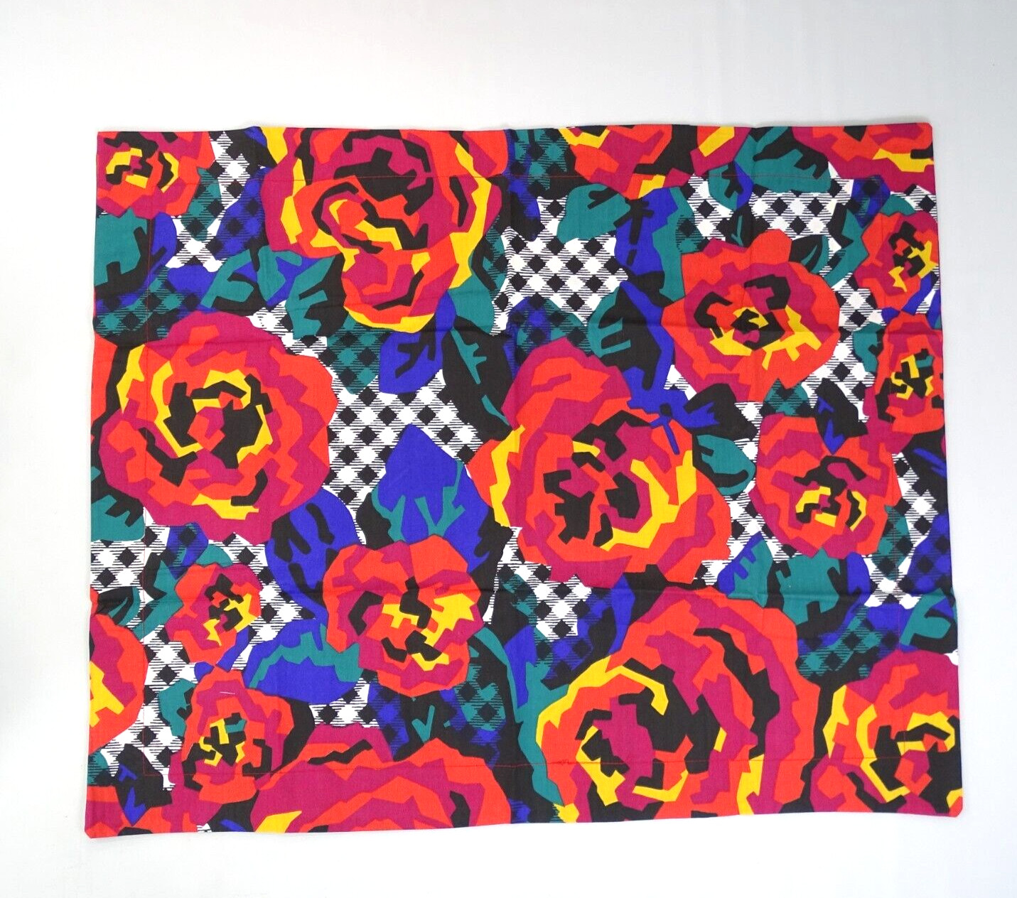 New Vintage Pair 2 Martex Standard Shams Abstract Rose Pattern Pillow Cases