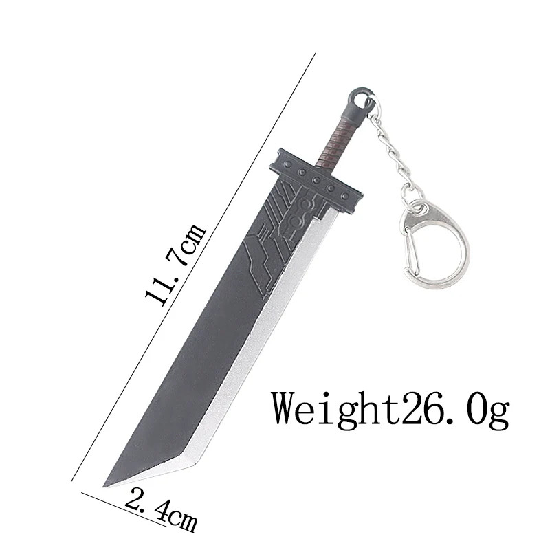 Final Fantasy VII Cloud Buster Sword Keychain Metal Pendant Key Ring Collectible