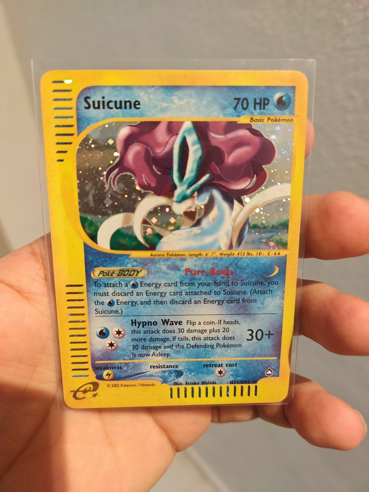 Suicune Holo + Full Swirl (AQ H25) – H25/H32 – Aquapolis – excellent ENGLISH