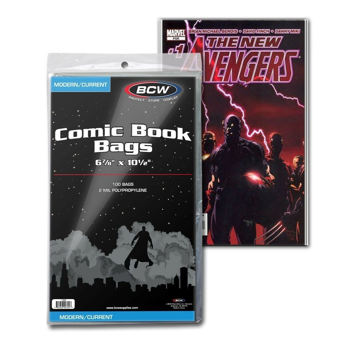 100 BCW Modern / Current Comic Book Protection Bags Sleeves 6 7/8 X 10 1/4 2 Mil