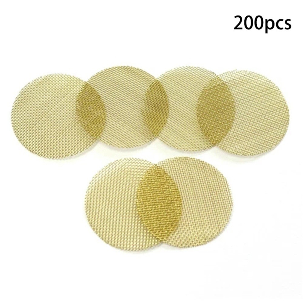 Wholesale 200pcs 3/4″ Pipe Screens Gold Brass Round Tobacco Smoking Pipe Filters