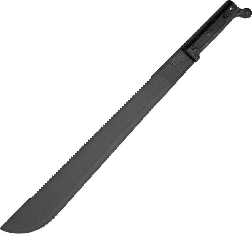 Ontario Machete 18″ Sawback Carbon Steel Drop Point Blade Black Polymer Handle