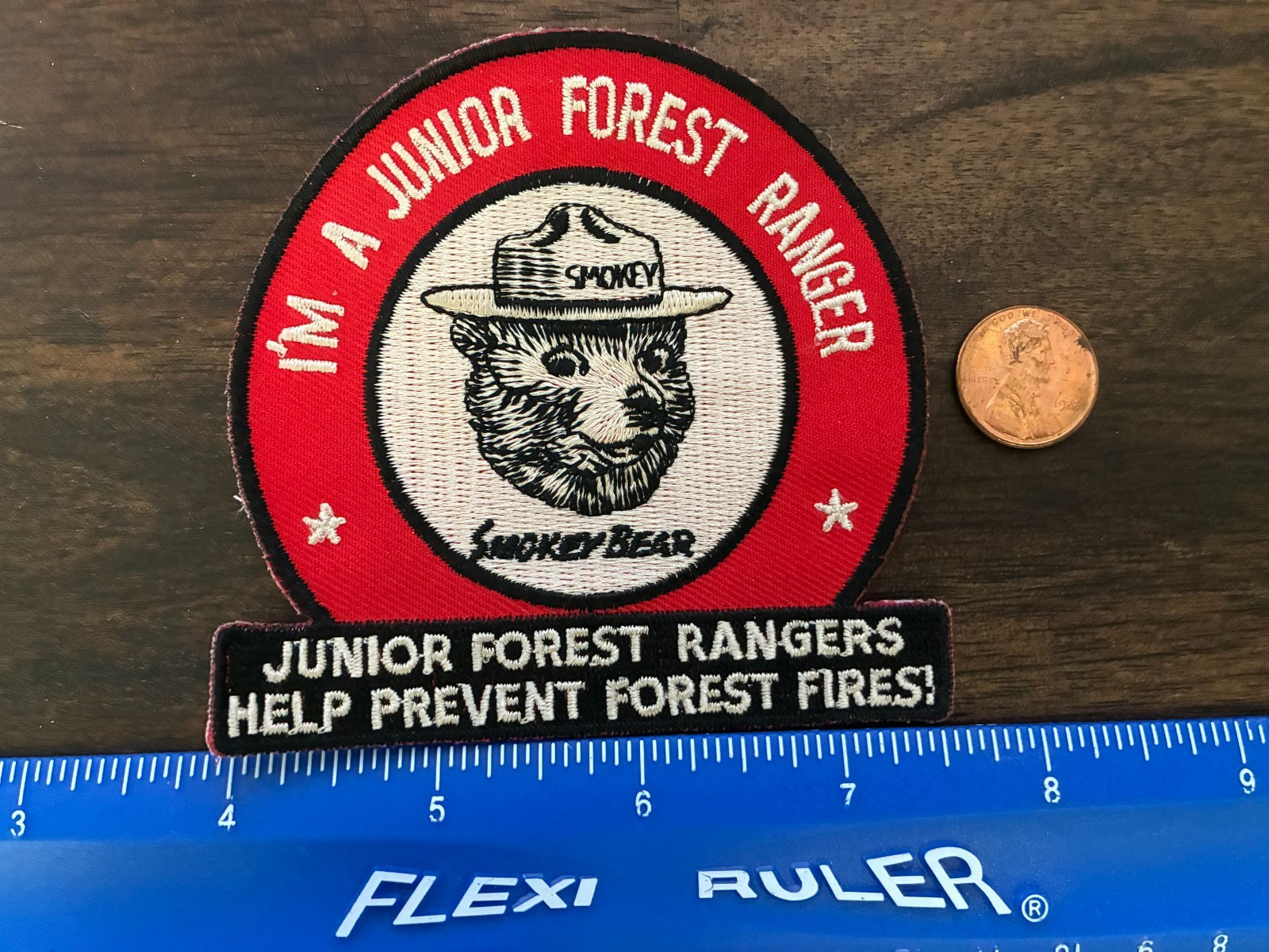 SMOKEY BEAR Vintage Embroidered Patch Not reproduction ! Junior Forest Ranger