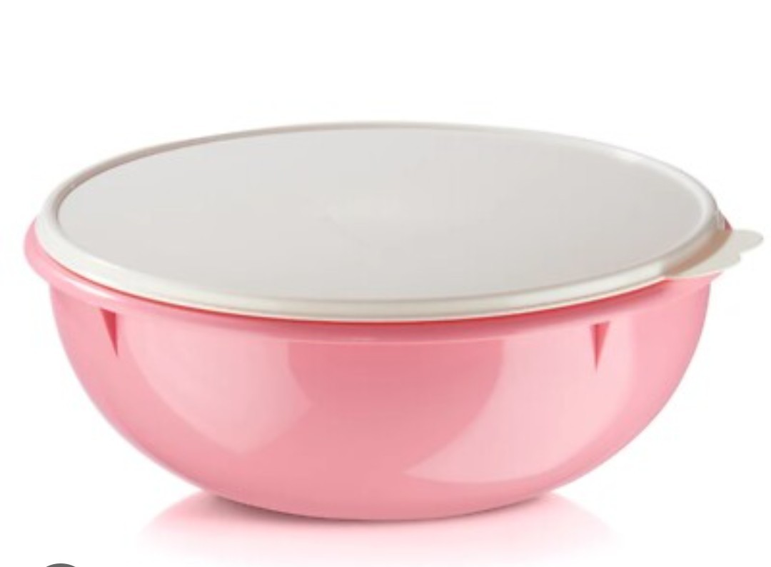 Tupperware Fix n Mix Bowl 26 Cup Great Prep For Baking PrettyPink White SEAL NEW