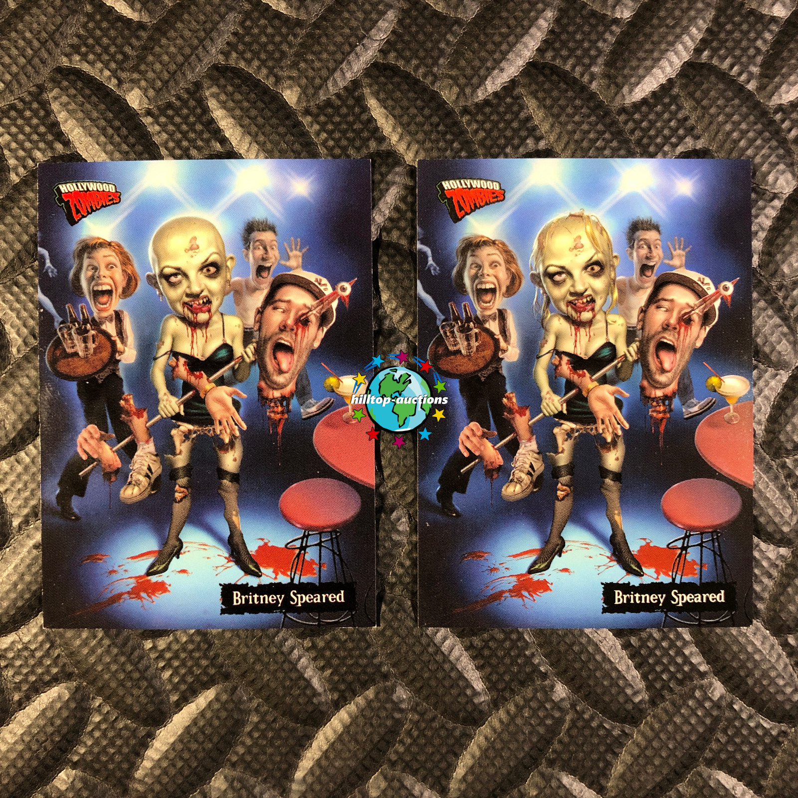 BRITNEY SPEARS BONUS CARD SET/2 HOLLYWOOD ZOMBIES B1+B2 2007 garbage pail kids