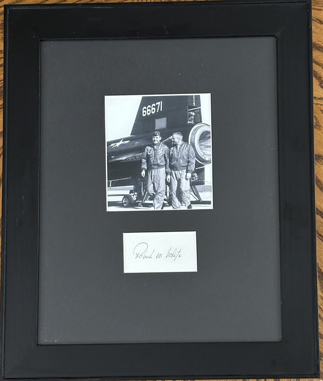 Photo and autograph of USAF test pilot and astronaut Robert M. White with COA