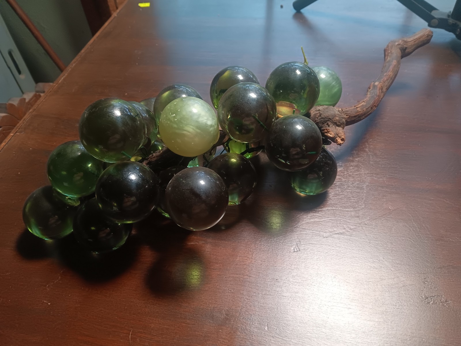 Vintage Lucite Grape Cluster Green Large MCM Mid Century 16” Acrylic