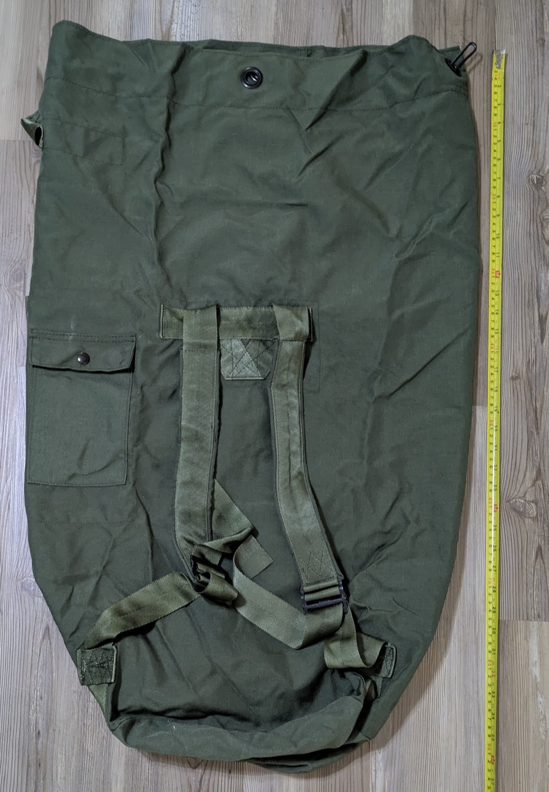 US Military Army Duffle Duffel Bag OD Green Nylon Top Load EUC