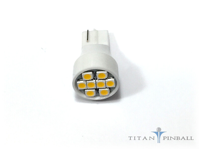 Super Bright Pinball Flasher. #906 Wedge Low Profile 8 SMD LEDs. WARM WHITE